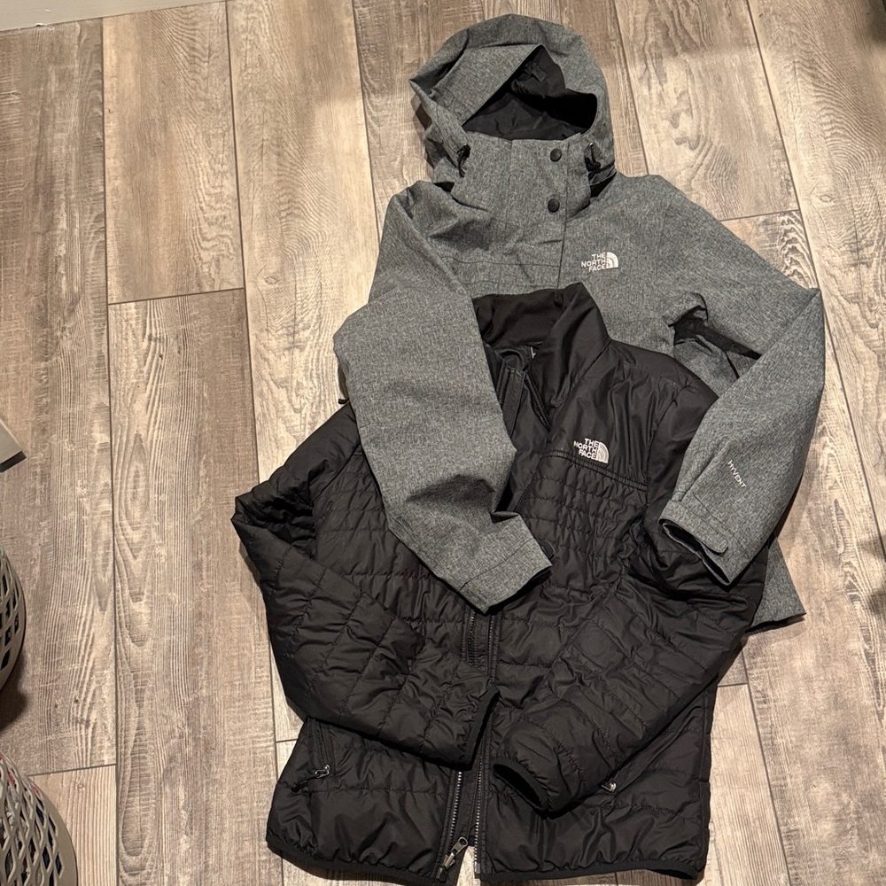 The North Face Gray Winter Jacket with removable Black inner shell (M)